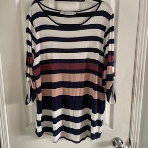 5 for $12. Contemporaine light weight XL striped tunic with buttoned sleeve